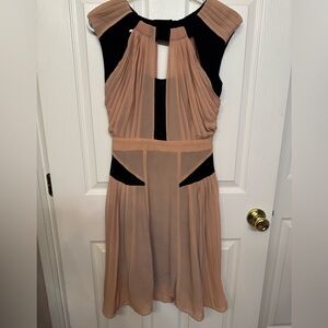 Kaii Pleated Colorblock Dress NWT | Blush & Black | Size Small
